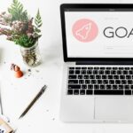 A laptop with the word, "Goals" written on it.