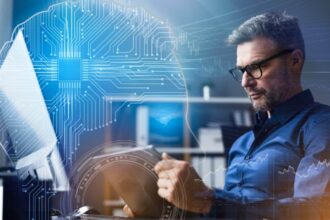 Man thinking about artificial intelligence investing algorithms